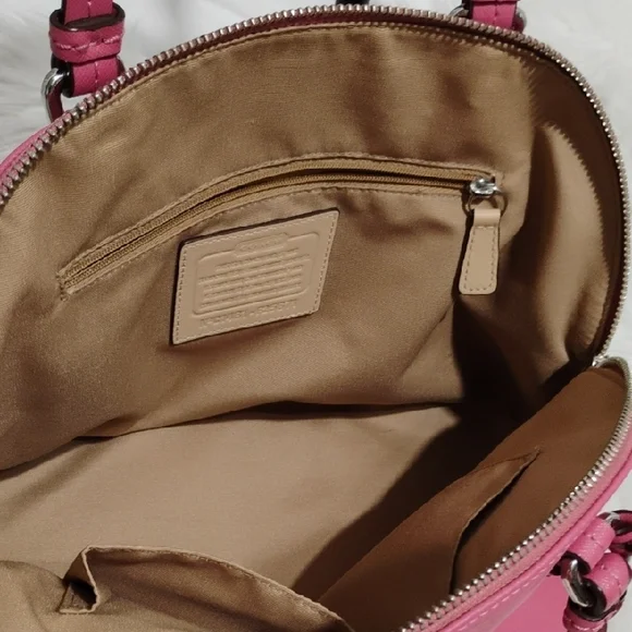 SALE! Authentic Coach Peyton Saffiano Cora Leather Domes Satchel W Strap - Picture 12 of 14